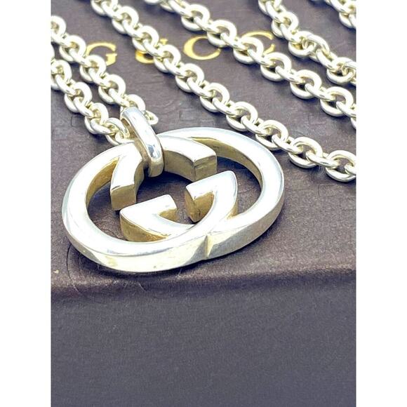 Gucci GG interlocking Sterling  Sliver Pendant Necklace - Picture 3 of 7